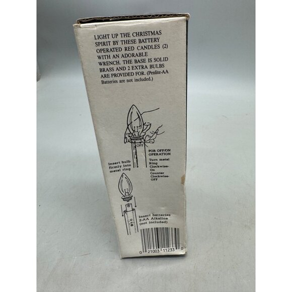 Holiday Battery-Operated Red Welcome Candles Brass Base NOT TESTED READ - Picture 6 of 10